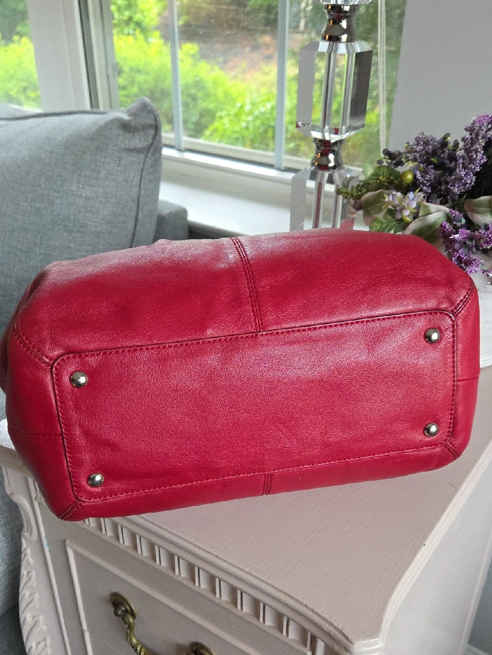 COACH Red Medium SOHO Pleated Leather Shoulder Bag 2006 - Picture 10 of 15
